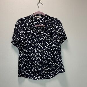 Button Down Shirt | Coldwater Creek | Navy and White